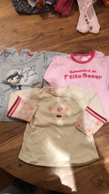 Lot 3 T-shirts manches longues 1 an