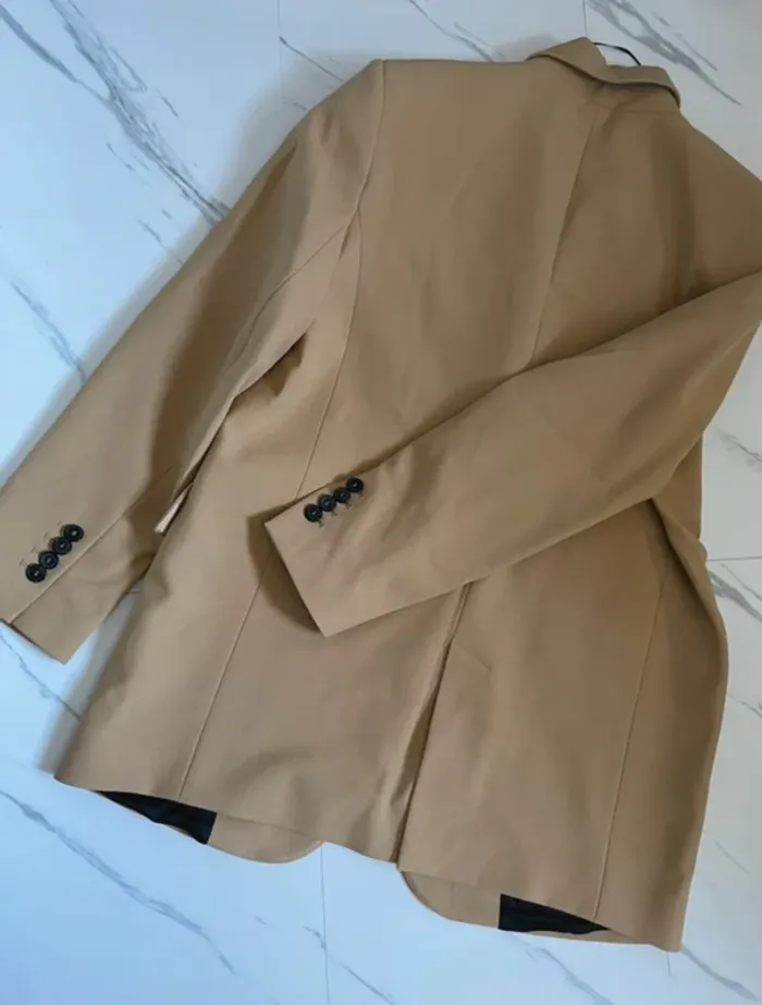 Ensemble tailleur pantalon flare camel Zara taille M - photo numéro 4