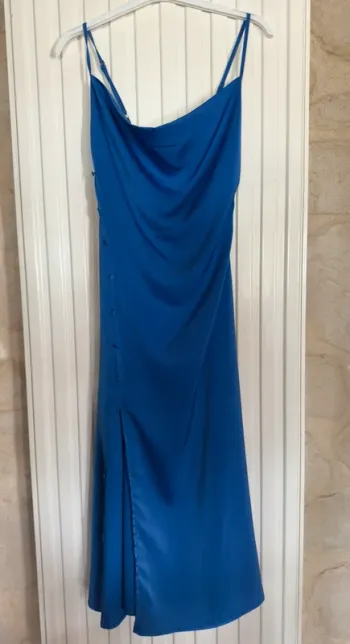 Robe satin bleu Cider - Taille XS