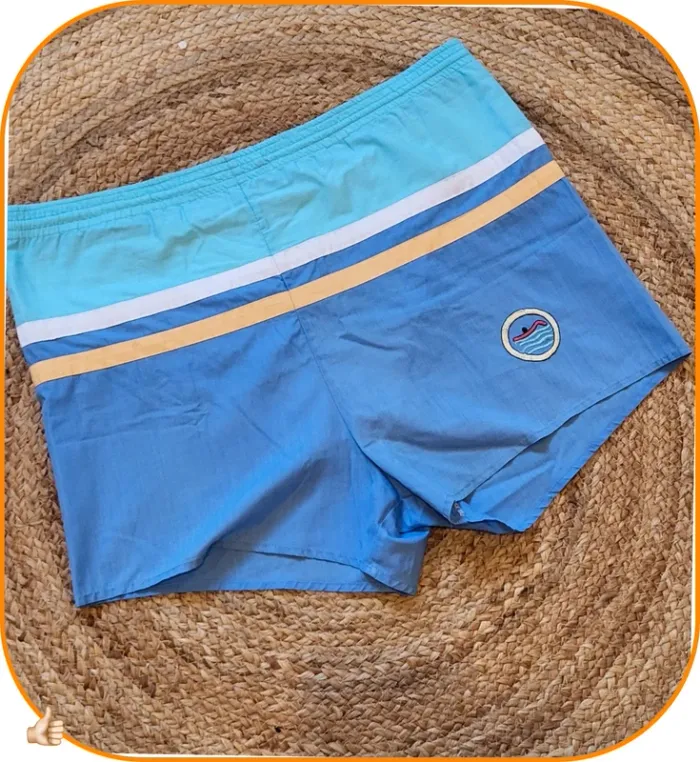 Short de bain rétro bleu homme – très bon état - Taille L - photo numéro 2