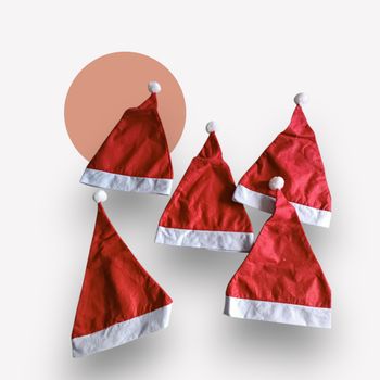 Lot de 5 bonnets de Noël – Rouge & blanc