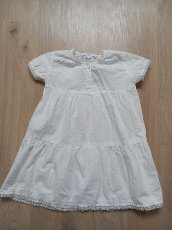 Robe blanche Petit Bateau 18 mois TBE