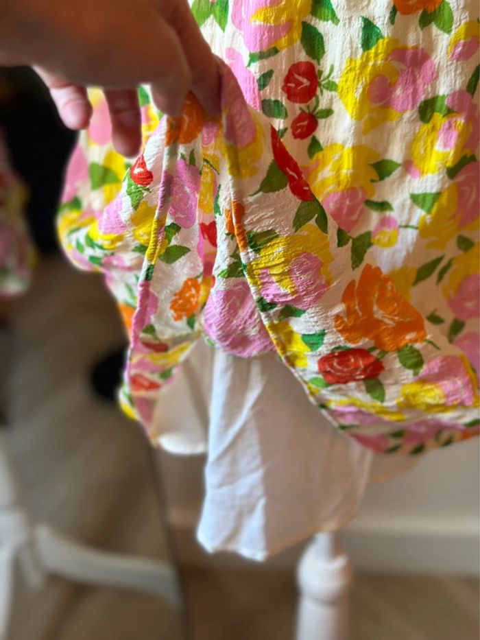 Robe d’été fleurie dos lacé Mango – taille L - photo numéro 8
