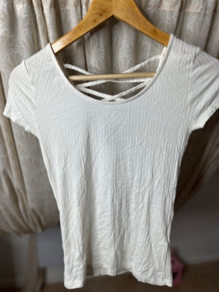 T shirt blanc croisée