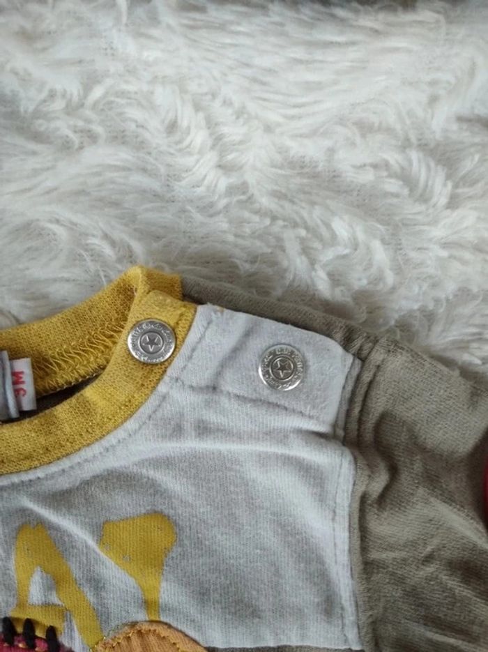 Tee shirt chemise manches longues Garçon 3 mois "Mon vrai copain" La compagnie des petits 100% coton - photo numéro 8