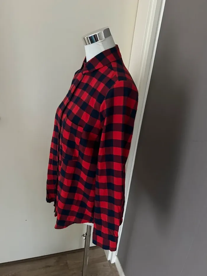 Zara chemise à carreaux rouge femme, taille M/38 - photo numéro 2