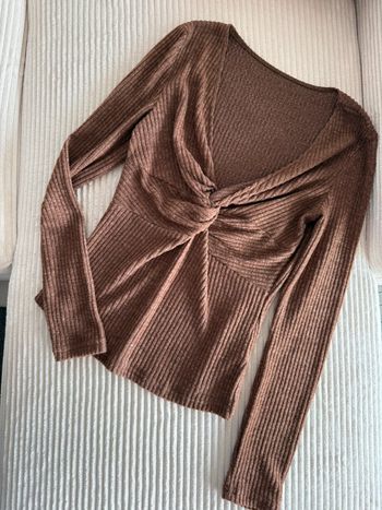 Haut côtelé marron