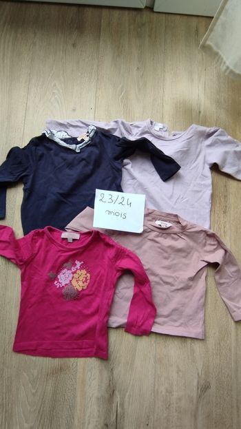 Lot de 4 t-shirt manches longues 24 mois 