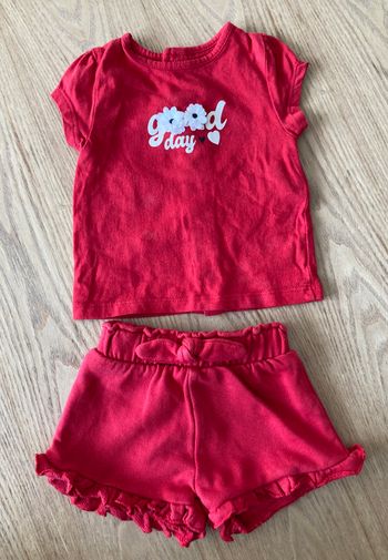 ensemble short et tee-shirt volanté bébé 3 mois