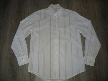 CHEMISE ML BLANCHE A RAYURES FINES "JULES" - TAILLE L - n°05