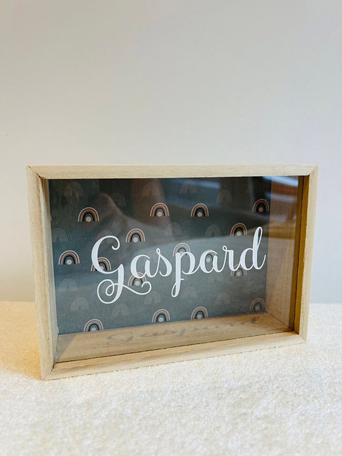 Tirelire en bois personnalisée avec prénom ou message