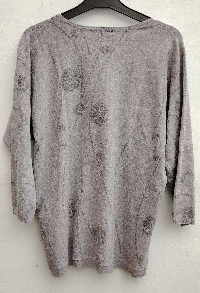 Pull gris Armand Thiery – Taille 3 – motif pois texturés - photo numéro 4