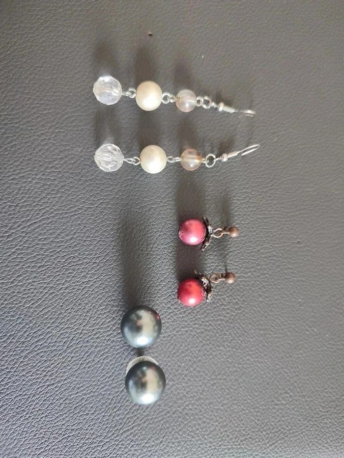 Lot 3 paires de boucles d'oreilles