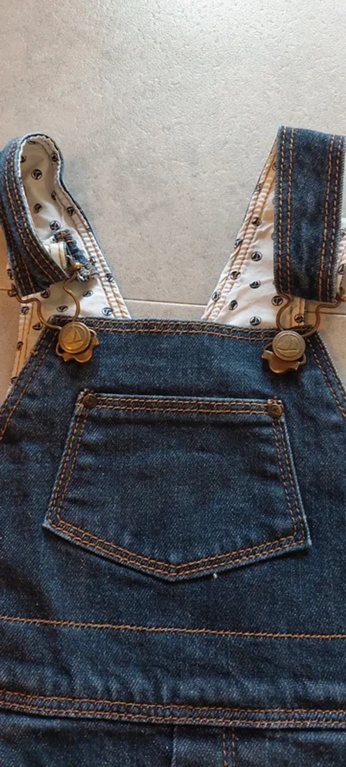 Salopette jean petit bateau 12 mois - photo numéro 7