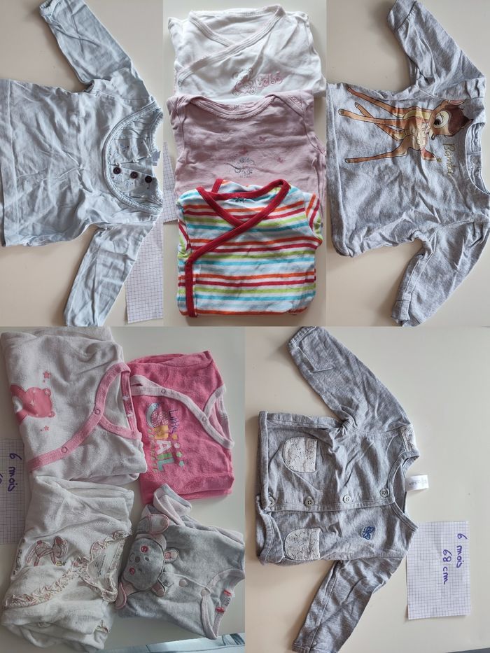 Lot 6 mois: pyjamas, bodies, pull, gilet