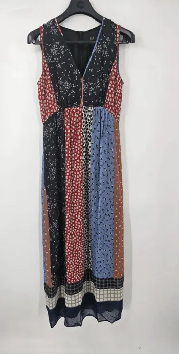Robe longue 1.2.3 Paris – Taille 36 – Patchwork imprimé multicolore – Neuve avec étiquette