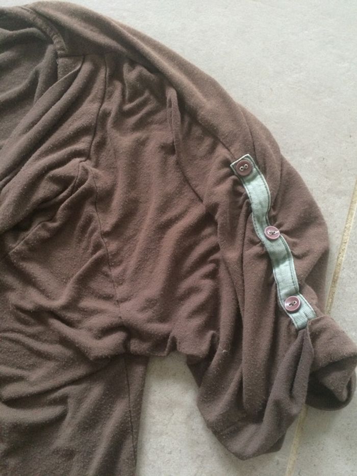 T-shirt col benitier marron taille 40 - photo numéro 2