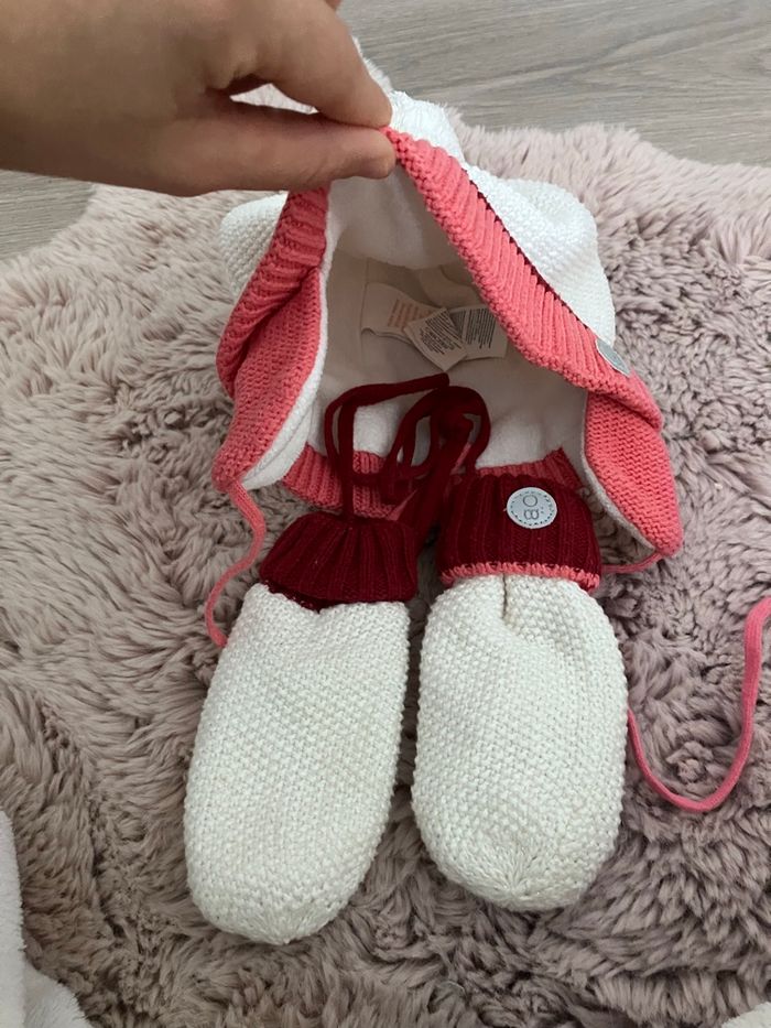 Bonnet moufles  fille 18 mois