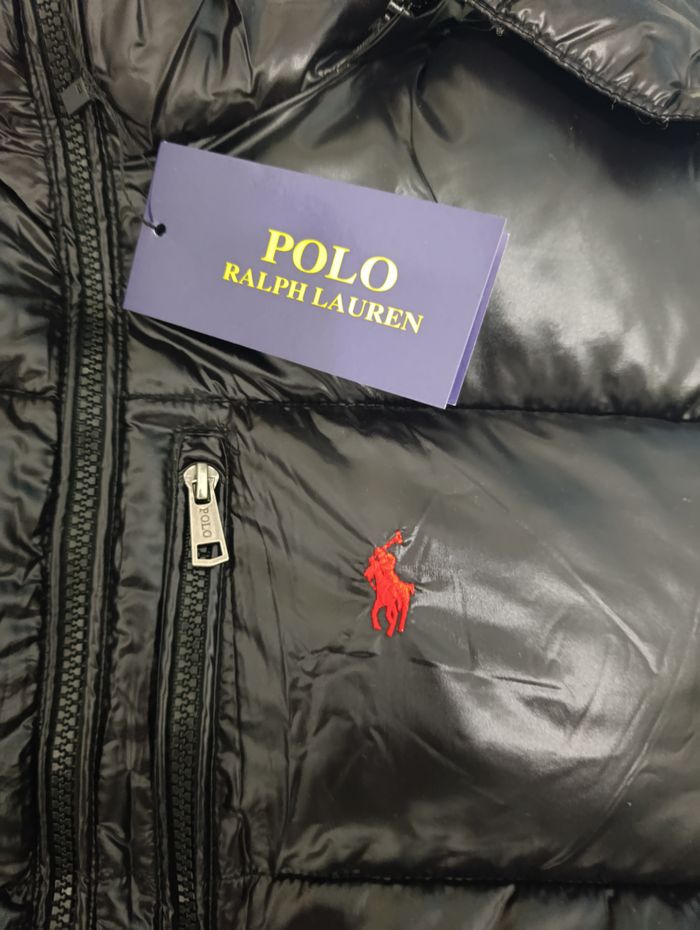Manteau Polo Ralph Lauren noir brillant taille L - photo numéro 4