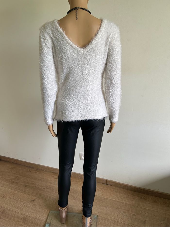 Pull blanc tout doux à manches longues Morgan taille L comme neuf - photo numéro 6