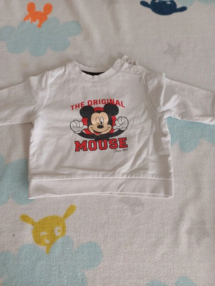 Sweat blanc Mickey 6 mois