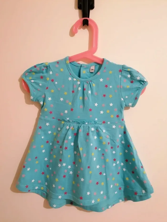 Lot robe été fille 12 mois kiabi cerise étoile - photo numéro 6