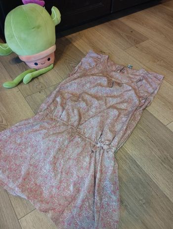 Robe fluide mouchetée 12 ans tao rose / vieux rose