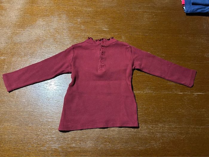 T-shirt manche longue bordeaux - photo numéro 3