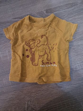 T-shirt Simba 3 mois jaune moutarde