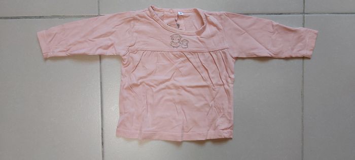 Tshirt manche longue Motif hibou 74cm