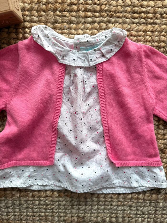 Gilet blouse intégrée Obaibi 6mois / 68cm - photo numéro 2