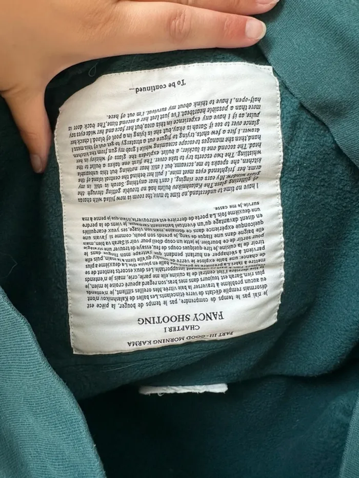 Sweat Jacker Part III Chapitre 1 bleu canard taille L - photo numéro 13