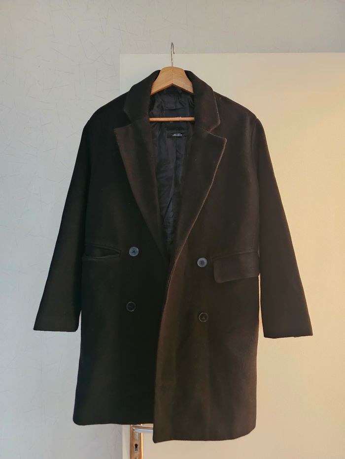 Manteau noir Pull & Bear