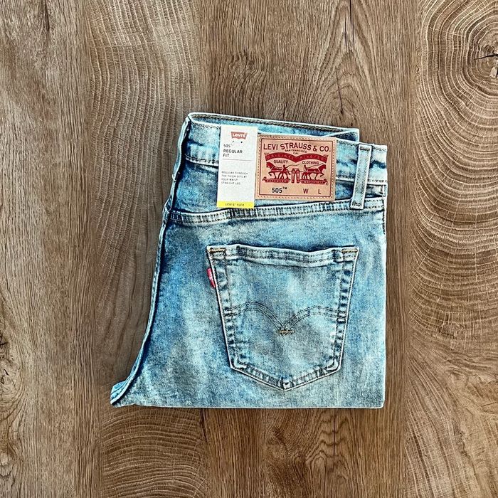 Jean/pantalon bleu clair et blanc Levi's 505 pour homme, taille : W 33 L 30 (42 taille française)