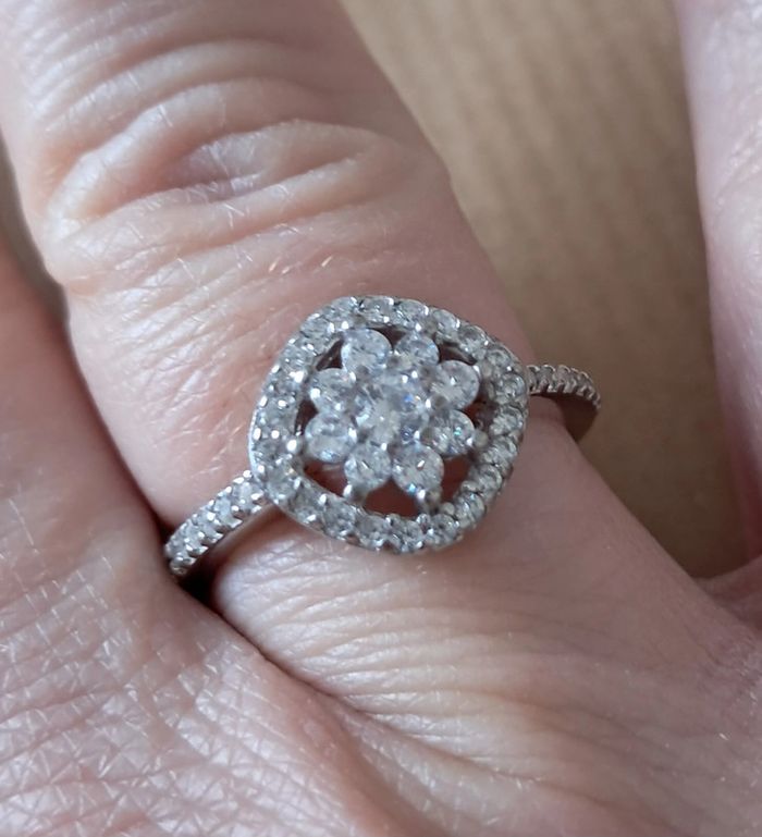 Bague fleur argent et zirconia - photo numéro 2