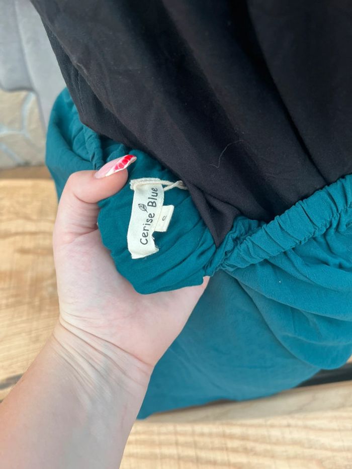 Jupe femme taille S 36 bleu canard neuf étiqueté cerise blue femme été voilage - photo numéro 5