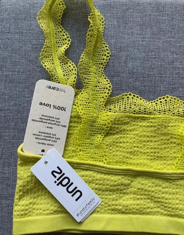 Brassière jaune fluo Undiz taille S neuve - photo numéro 3