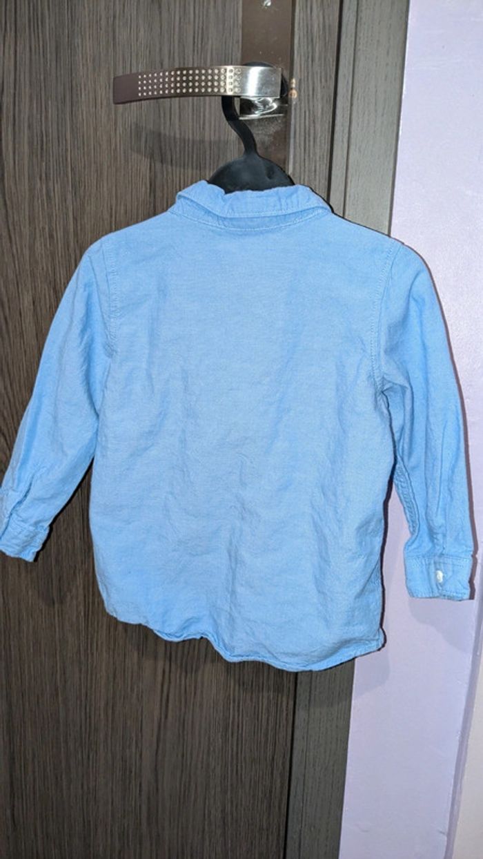 Chemise bleu ciel et pull sans manche marine - photo numéro 3