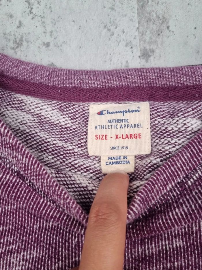 Pull col rond Champion mauve, XL femme - photo numéro 3