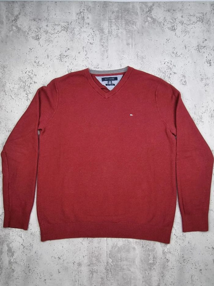 Pull col V Tommy Hilfiger cachemire rouge, XL Hommes - photo numéro 3