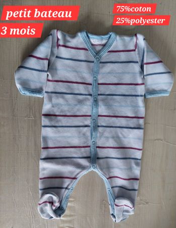 Grenouillère à rayures fille 3 mois 