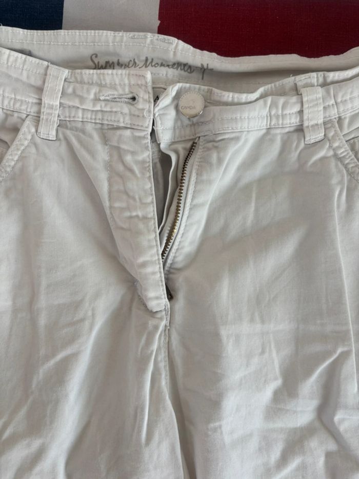 Pantacourt blanc taille 38/40 candae - photo numéro 2
