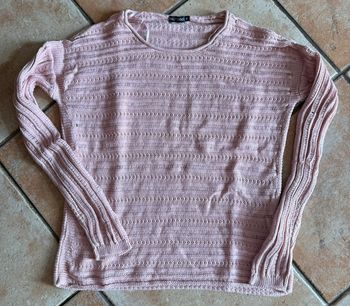 Pull ajouré vieux rose taille m in extenso