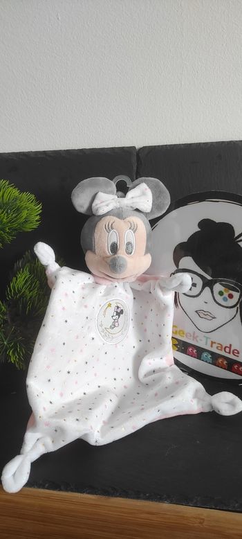 Doudou Souris Minnie rose blanc gris étoiles disney simba toys doré rond Neuf