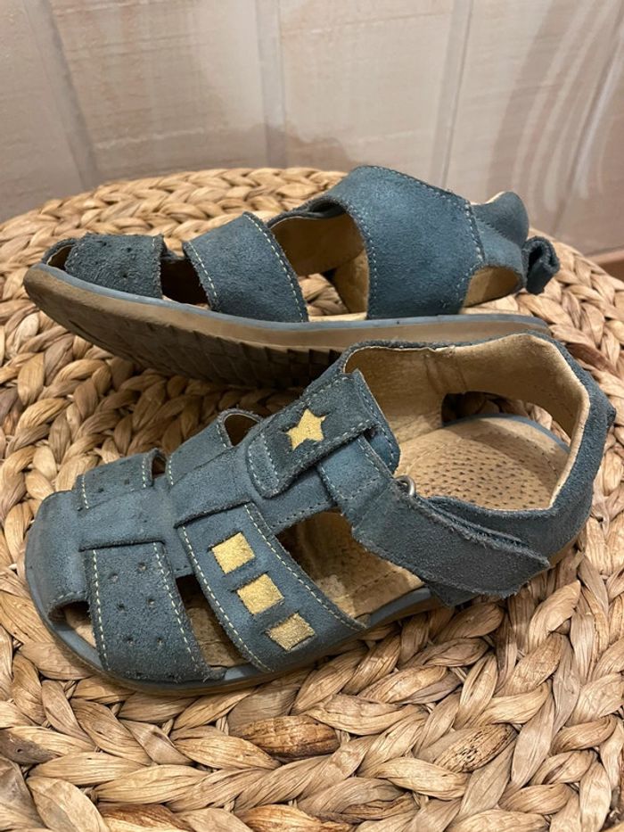 Sandales cuir bleu - Citrouille et compagnie - P30 - photo numéro 6