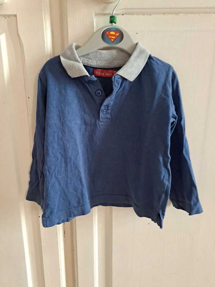 Polo manche longue bleu 24mois - photo numéro 7