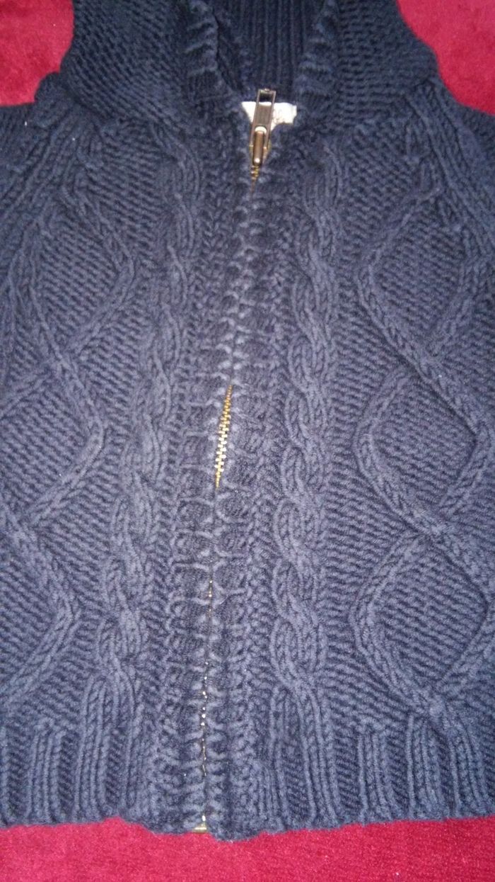 Gilet zip à capuche bleu foncé 6 mois garçon Grain de blé - photo numéro 6