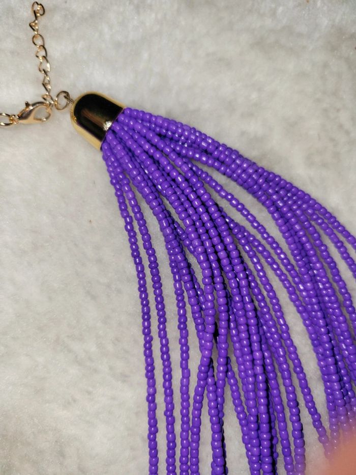 Collier multirangs vintage violet - photo numéro 10
