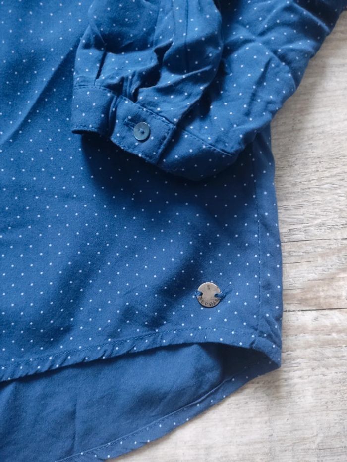Blouse manches longues bleu marine à pois blancs taille 38 Esprit - photo numéro 8