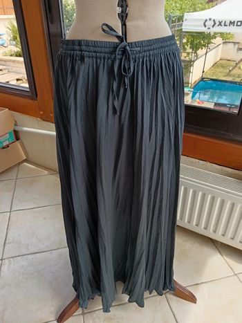 Jupe longue plissée bleu gris Promod 40/42